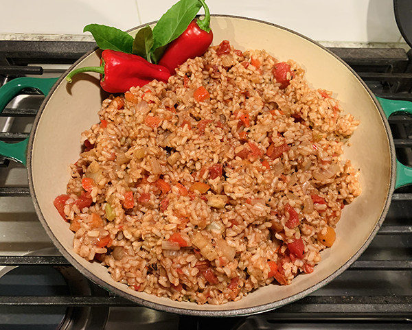 Very Good & Quick Spanish Rice–oil free, uses cooked rice